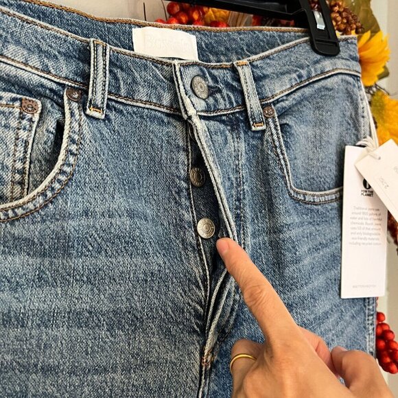 Boyish Womens The DEMPSEY Stretch High Rise Slim Straight Denim Sz 26 in MIRROR - Picture 5 of 11